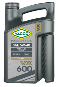 YACCO VX 600 5W-40 ACEA A3/B4 API SN/CF